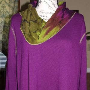 Parsley & Sage Purple/Green Tunic Top (L)
